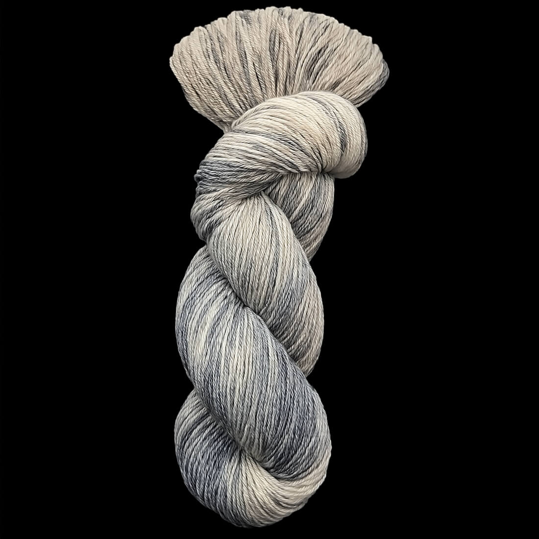 Merino 100 "MELANGE GRAU" | 4-fädig | 100g | handgefärbt | 008