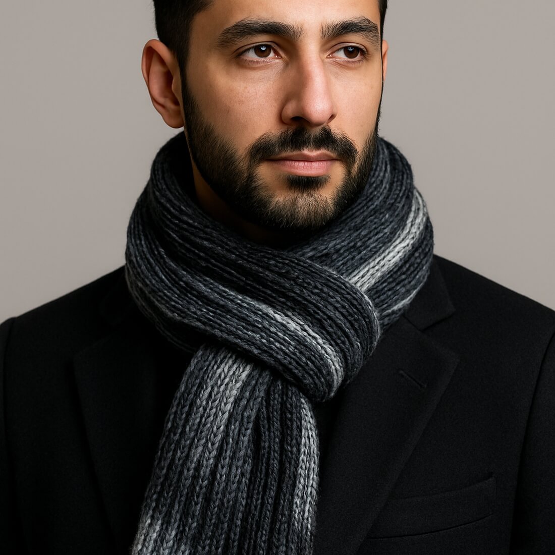 Merino 100 "MELANGE SCHWARZ" | 4-fädig | 100g | handgefärbt | 011