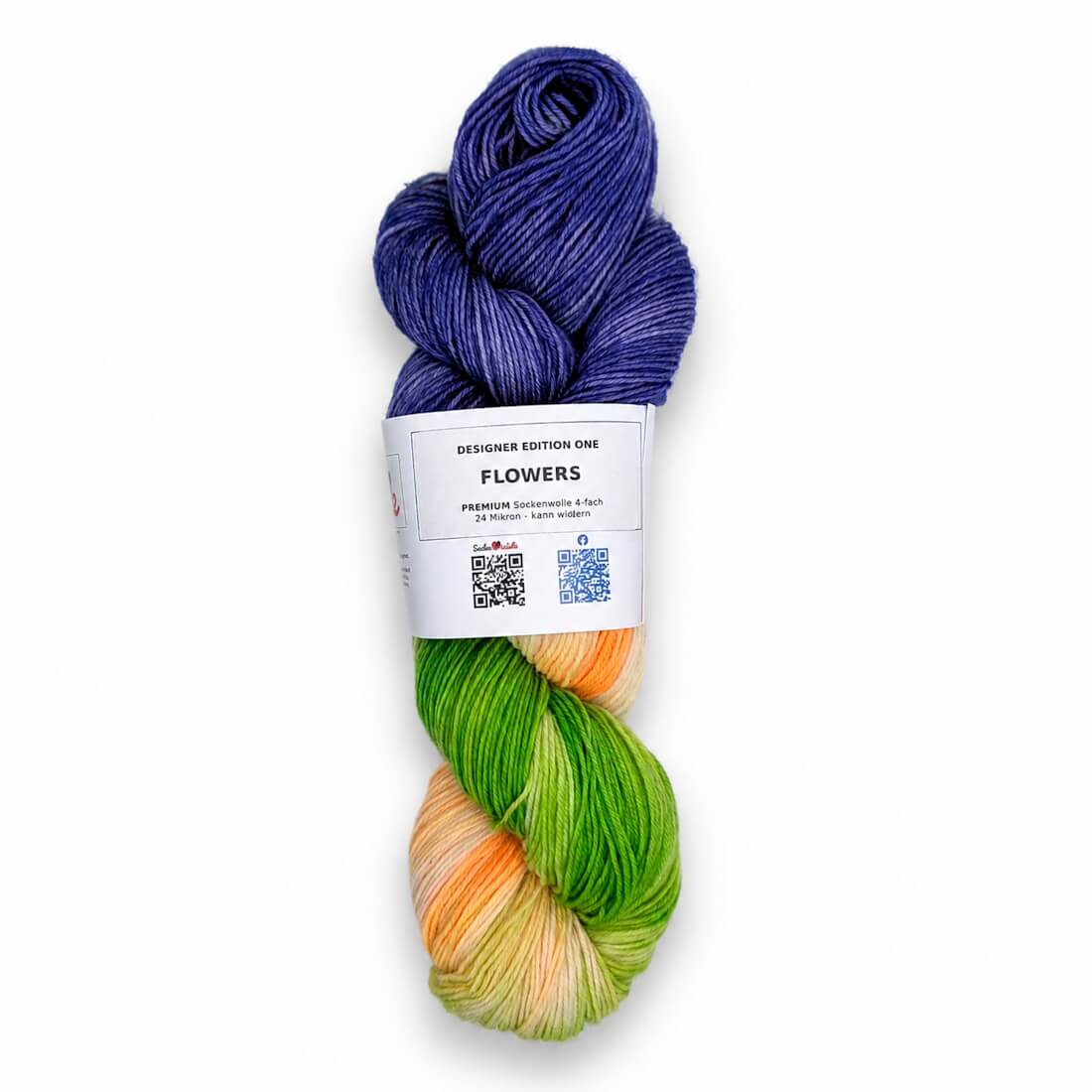 Sockenwolle PREMIUM "FLOWERS" | 4-fädig | 100g | kann wildern – violett