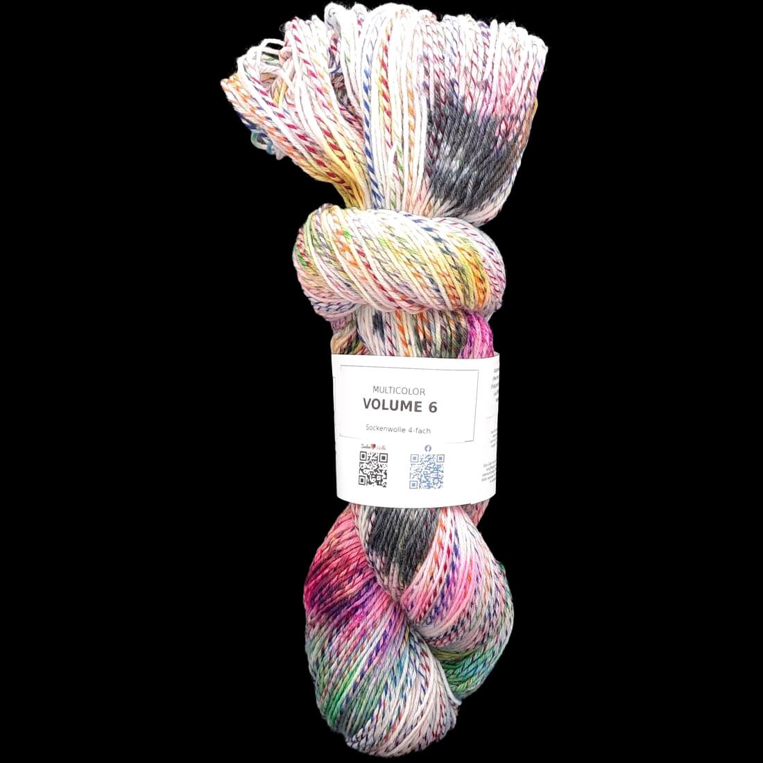 Sockenwolle MULTICOLOR "VOLUME 6" | 4-fädig | 100g | handgefärbt