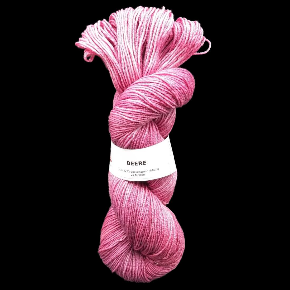 Sockenwolle LUXUS 22 "BEERE" | 4-fädig | 100g | handgefärbt | B210