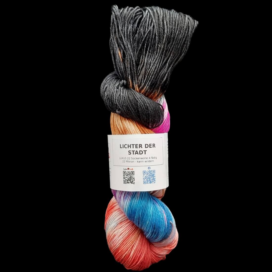 Sockenwolle LUXUS 22 "LICHTER DER STADT" | 4-fädig | 100g | handgefärbt | B235