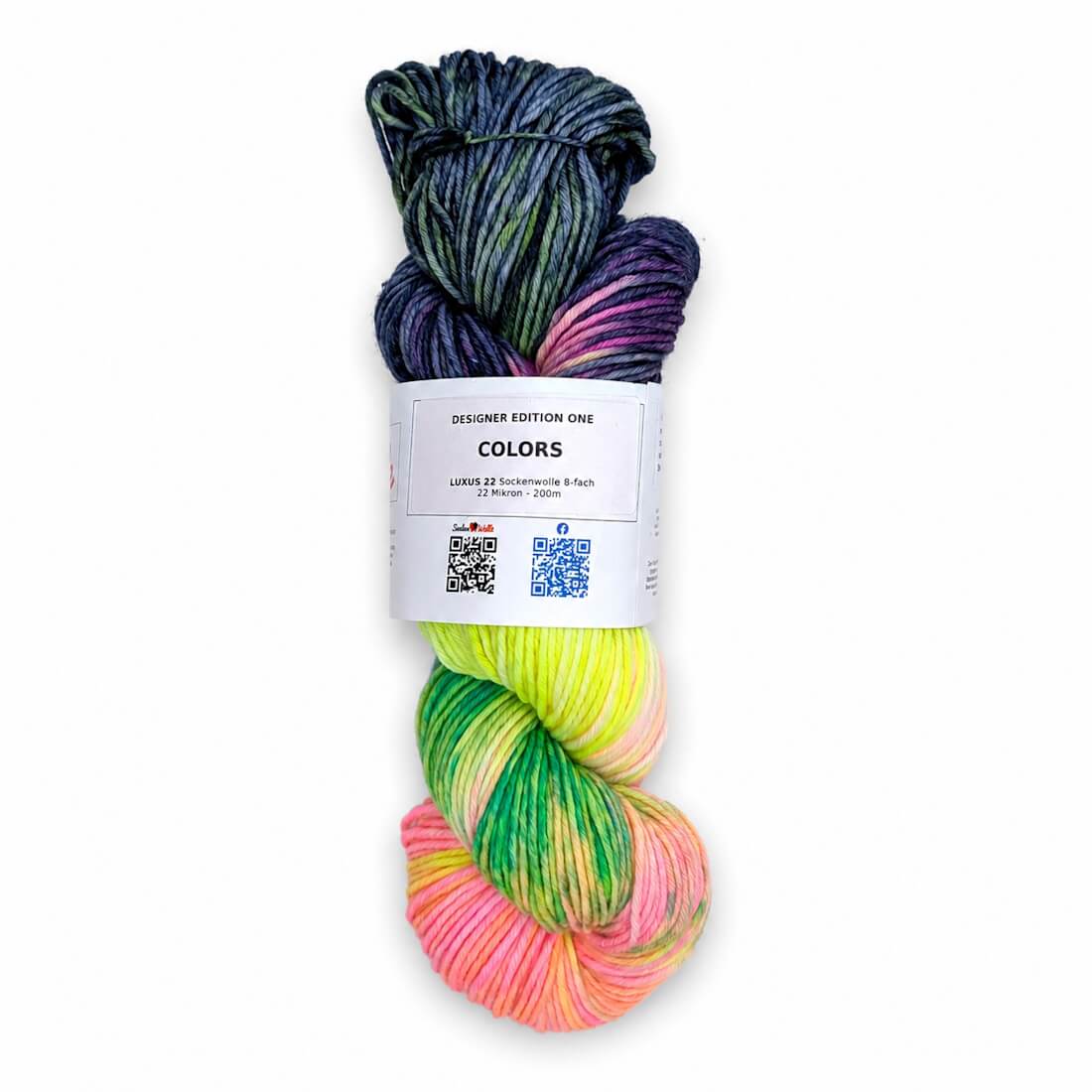 Sockenwolle LUXUS 22 "COLORS" | 8-fädig | 100g | handgefärbt – navyblau