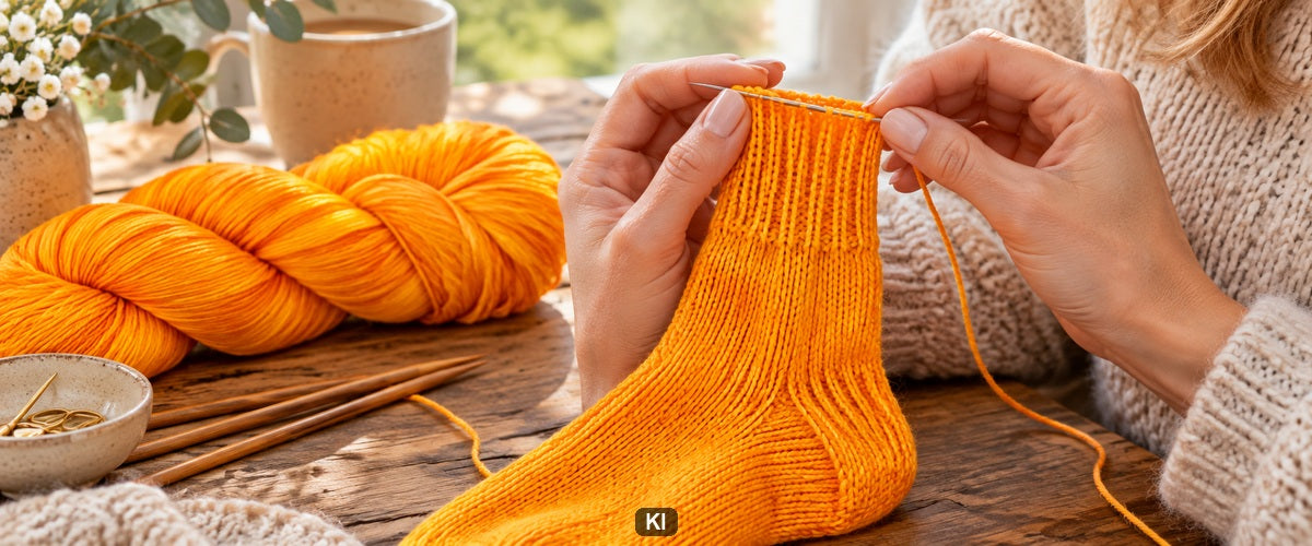 Italienischer Abschluss: glatte Kanten an Rippensocken