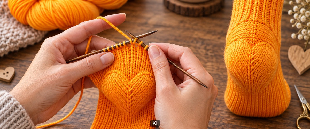 Herzchenferse stricken: Rundung und Maschenverteilung