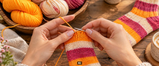Ringelsocken ohne auffällige Stufe am Rundenbeginn