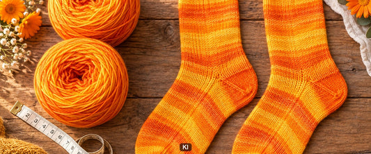 Ringelgarn: beide Socken am gleichen Farbpunkt beginnen