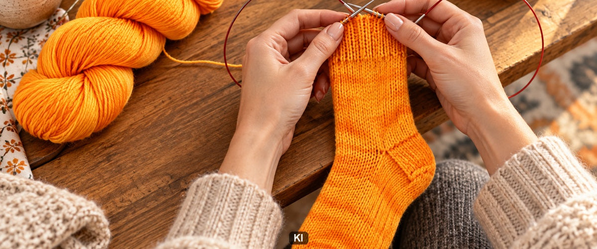 Magic Loop für eine Socke: den Fadenfluss üben
