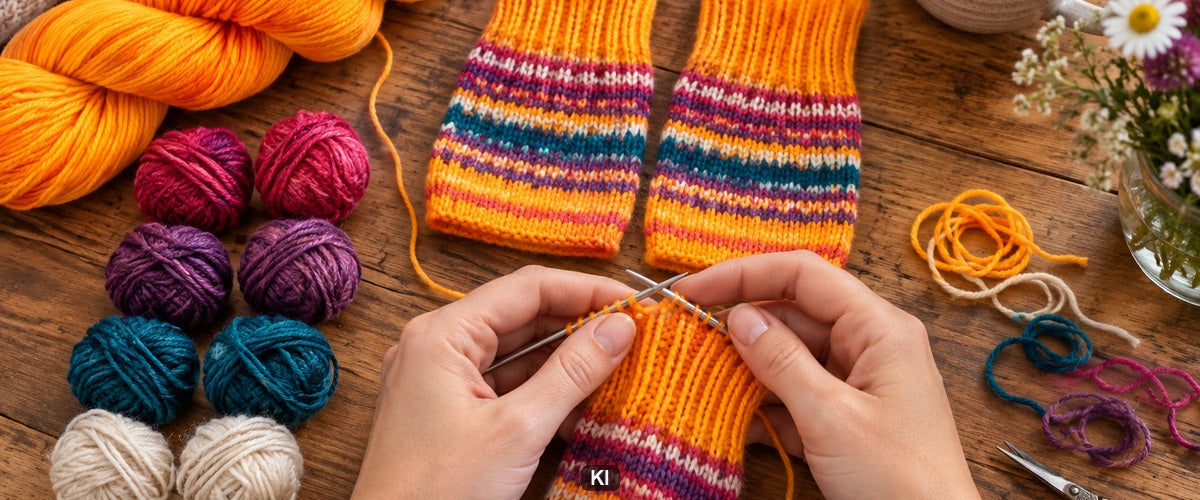 Restesocken planen: Farben und Garnmengen aufteilen