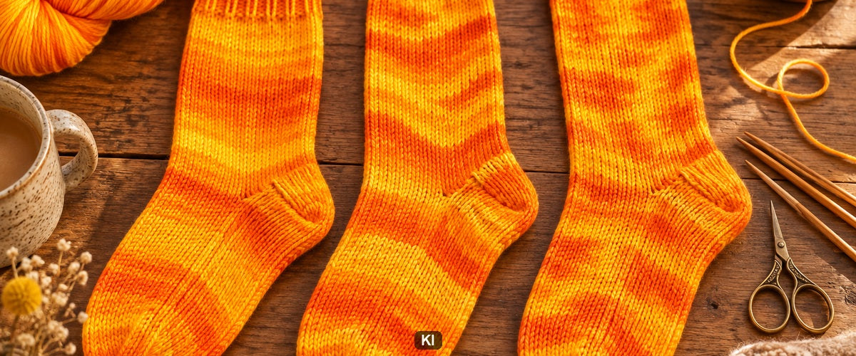 Pooling bei Socken gezielt beeinflussen: Umfang, Maschenzahl und Ferse