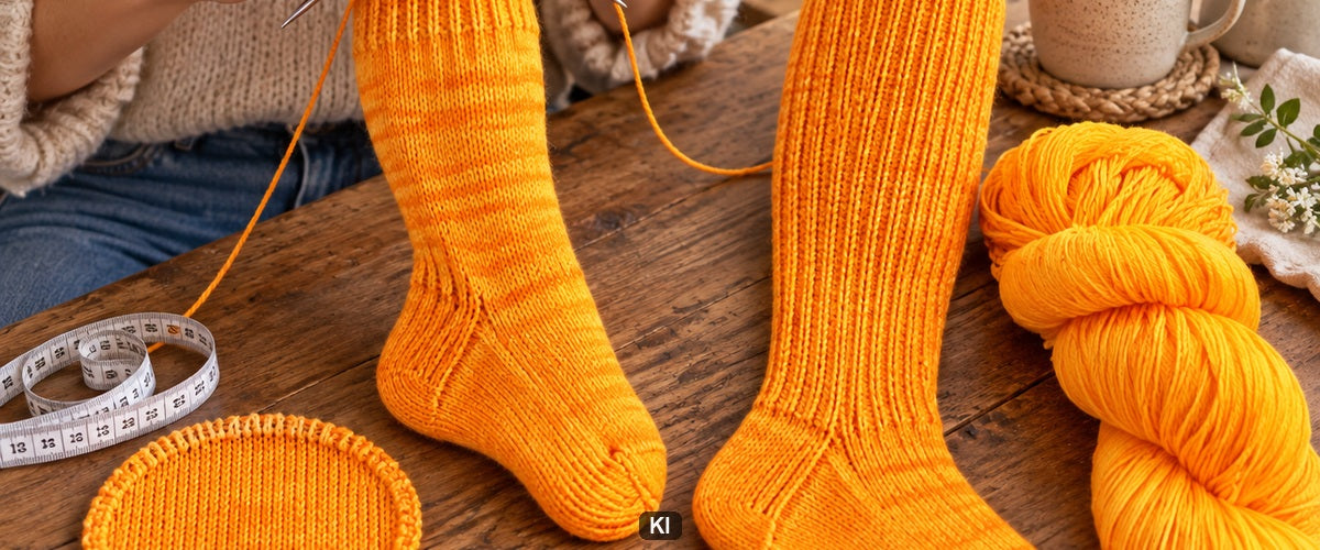 Kniestrümpfe stricken: die Wade passend formen