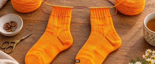 Zwei Socken gleichzeitig: Anschlag und Ferse organisieren