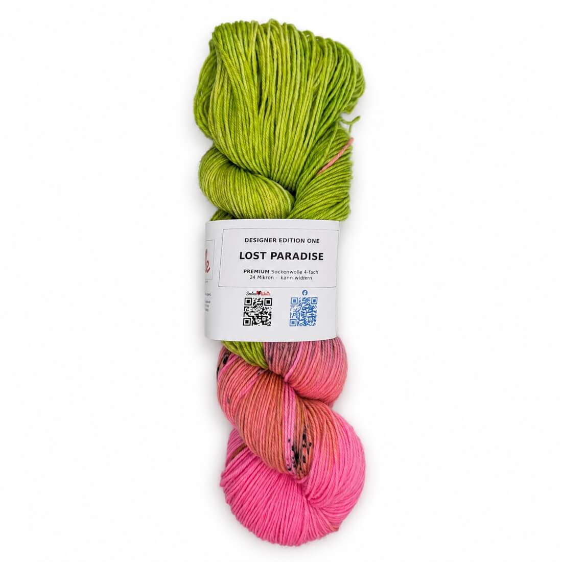Sockenwolle PREMIUM "LOST PARADISE" | 4-fädig | 100g | kann wildern – limette