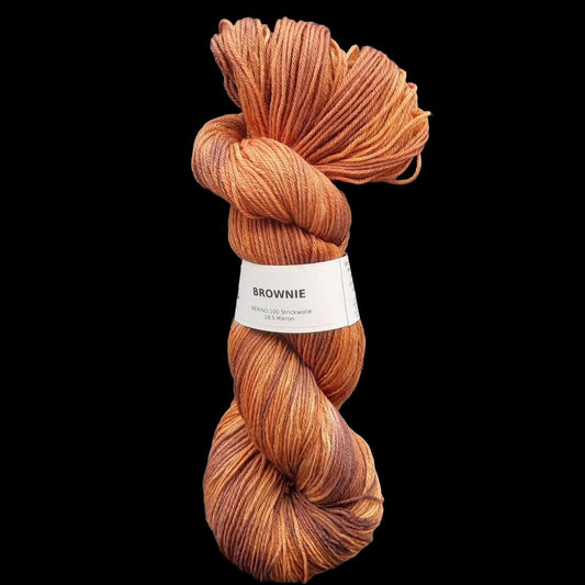 Merino 100 "BROWNIE" | 4-fädig | 100g | handgefärbt | 006
