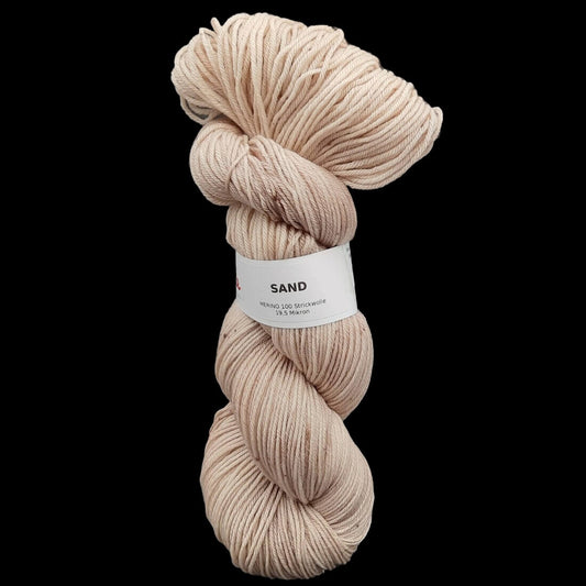 Merino 100 "SAND" | 4-fädig | 100g | handgefärbt | 007