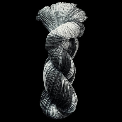 Merino 100 "MELANGE SCHWARZ" | 4-fädig | 100g | handgefärbt | 011