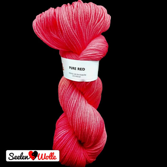 Merino 100 "PURE RED" | 4-fädig | 100g | handgefärbt | 013
