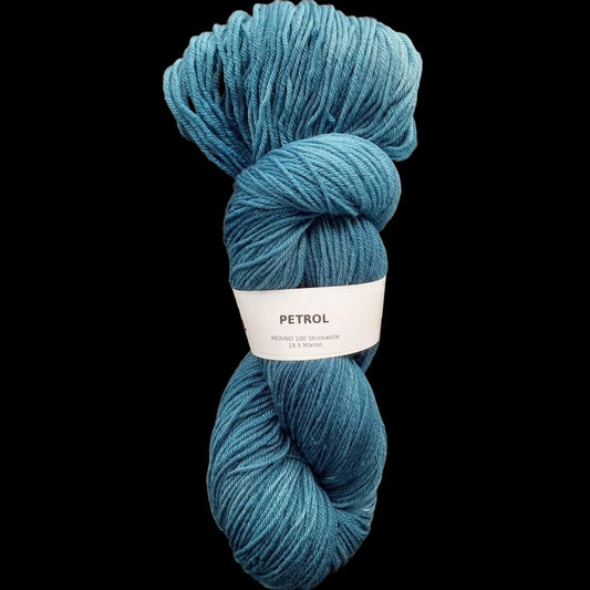 Merino 100 "PETROL" | 4-fädig | 100g | handgefärbt | 017