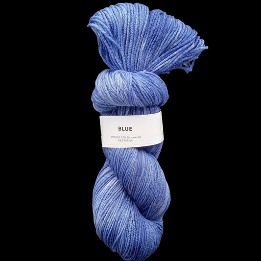 Merino 100 "BLUE" | 4-fädig | 100g | handgefärbt | 018