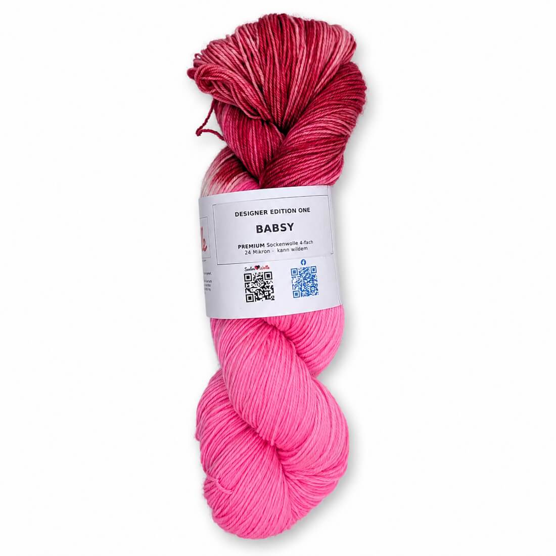 Sockenwolle PREMIUM "BABSY" | 4-fädig | 100g | kann wildern – pink
