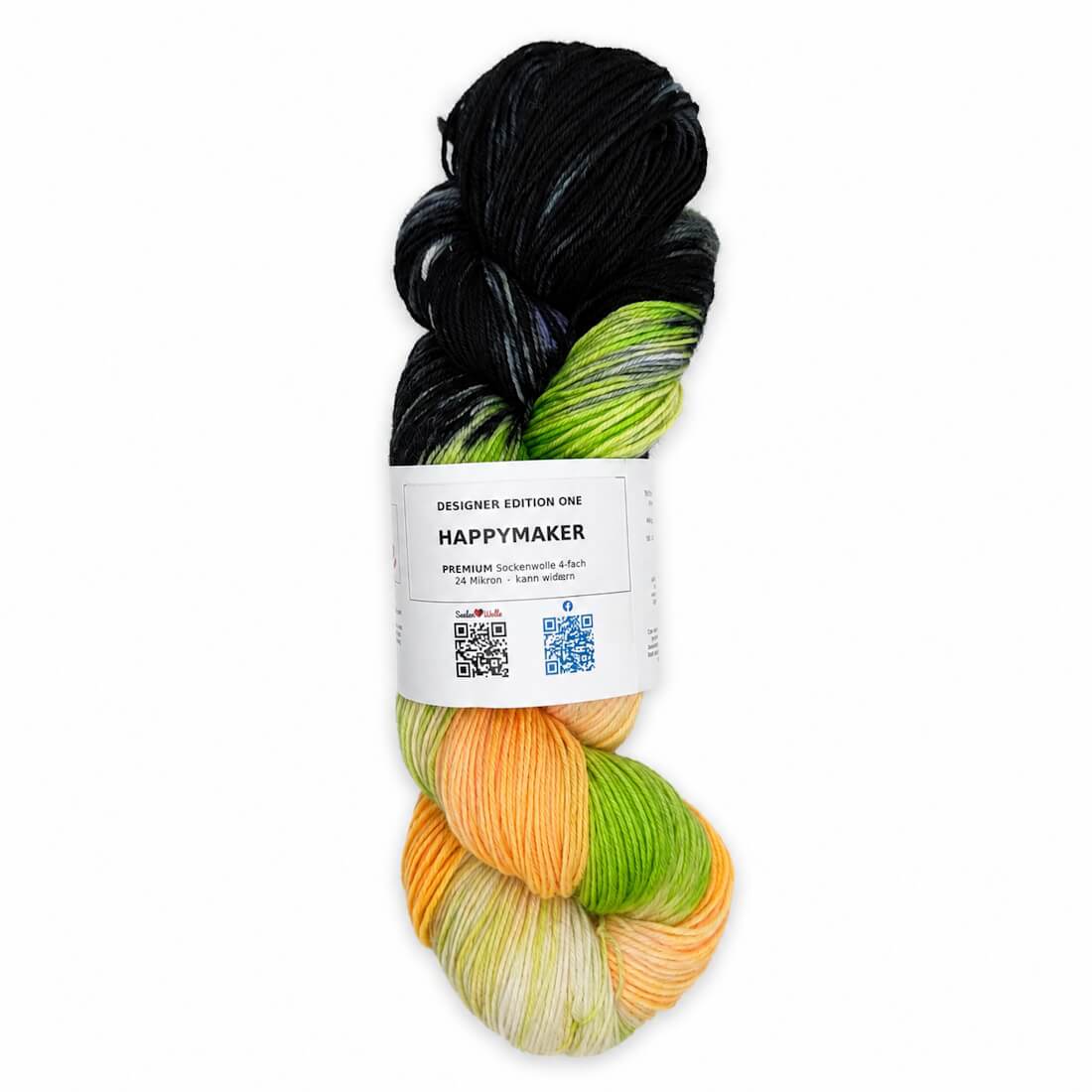 Sockenwolle PREMIUM "HAPPYMAKER" | 4-fädig | 100g | kann wildern – schwarz