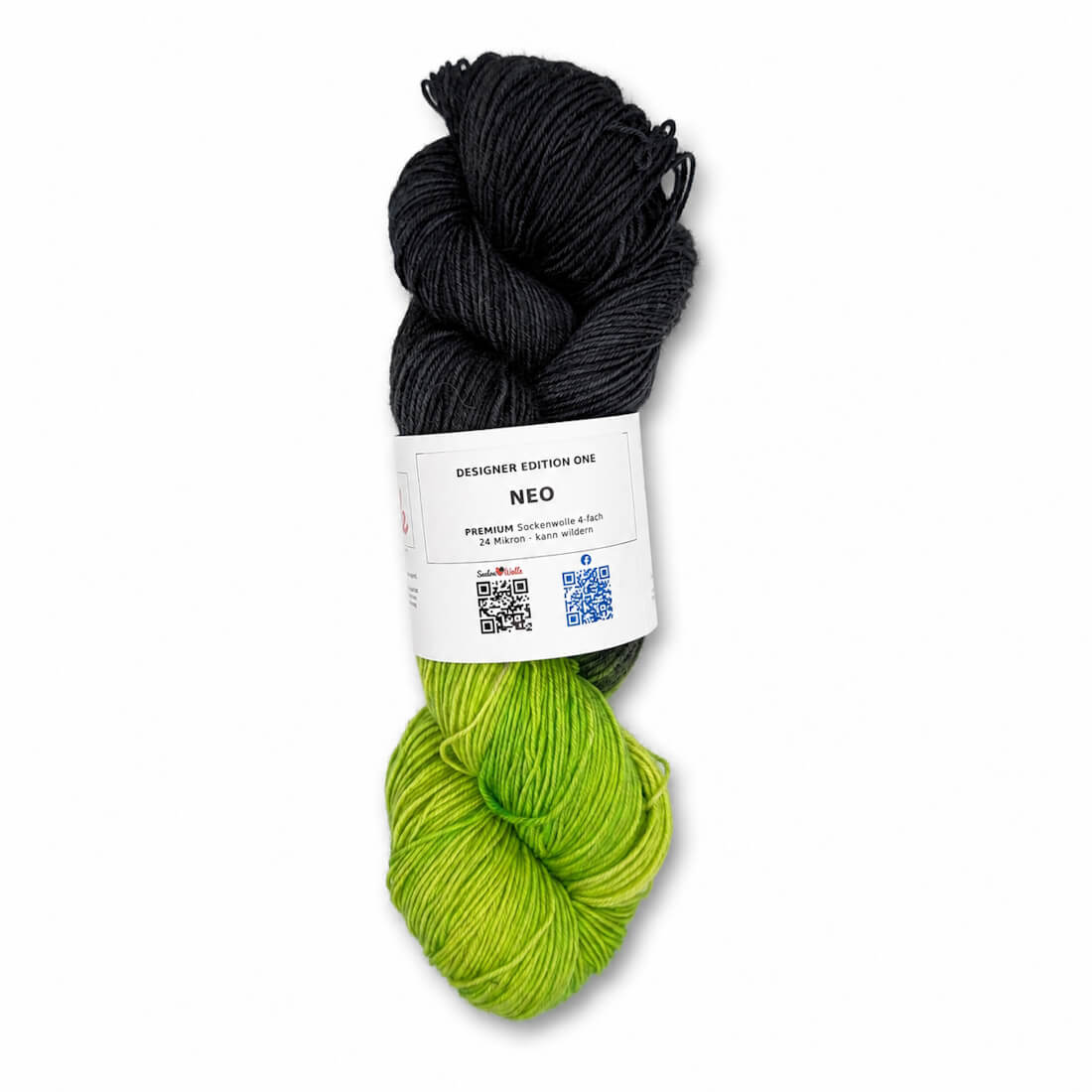 Sockenwolle PREMIUM "NEO" | 4-fädig | 100g | kann wildern – schwarz