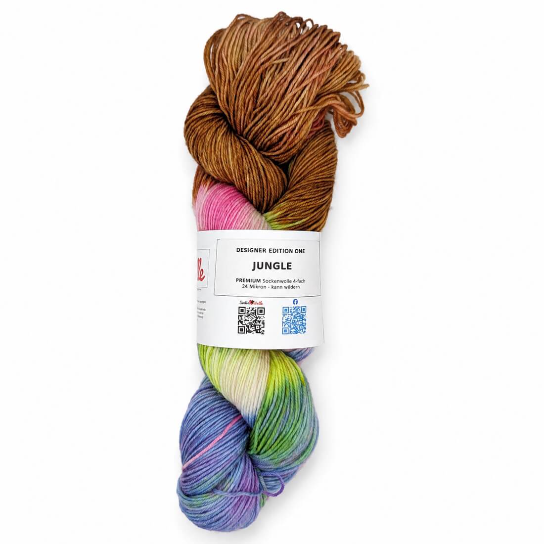 Sockenwolle PREMIUM "JUNGLE" | 4-fädig | 100g | kann wildern – karamellbraun