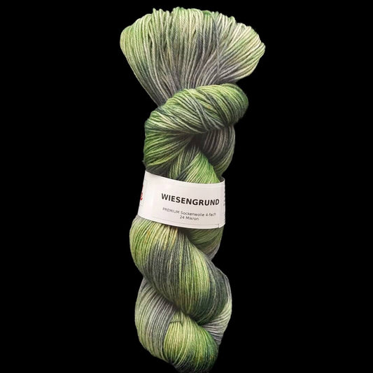 Sockenwolle PREMIUM "WIESENGRUND" | 4-fädig | 100g | handgefärbt | 057