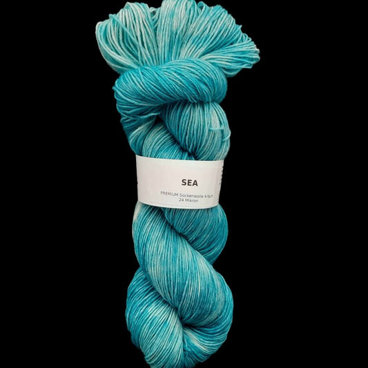 Sockenwolle PREMIUM "SEA" | 4-fädig | 100g | handgefärbt | 058