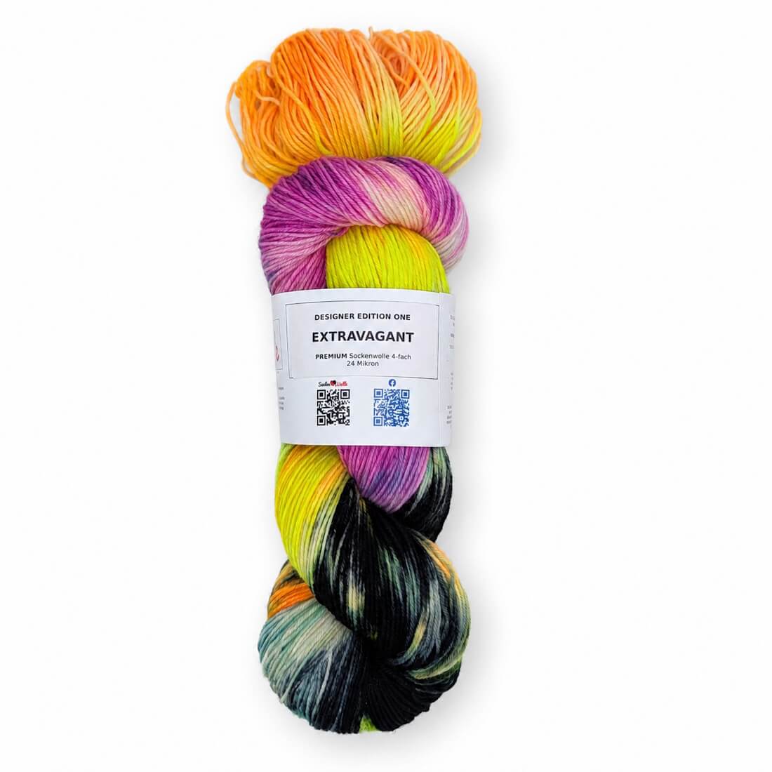 Sockenwolle PREMIUM "EXTRAVAGANT" | 4-fädig | 100g | handgefärbt – orange