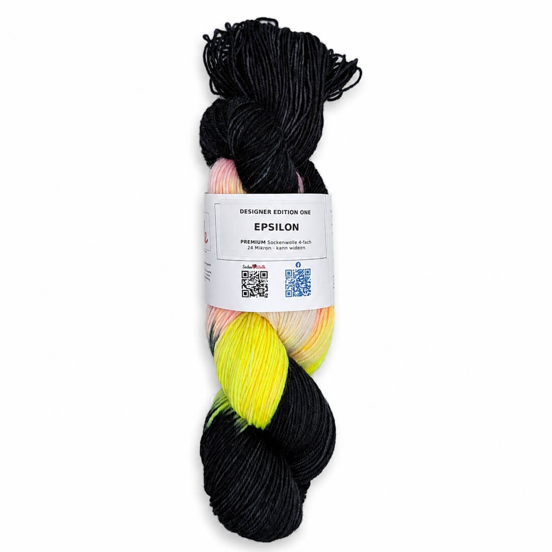 Sockenwolle PREMIUM "EPSILON" | 4-fädig | 100g | kann wildern – schwarz