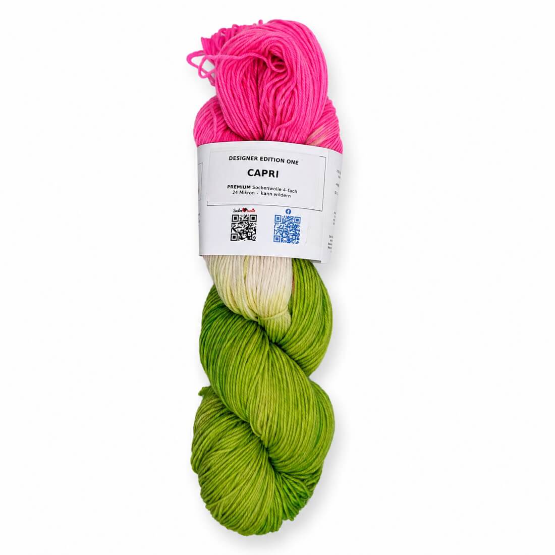 Sockenwolle PREMIUM "CAPRI" | 4-fädig | 100g | kann wildern – grün