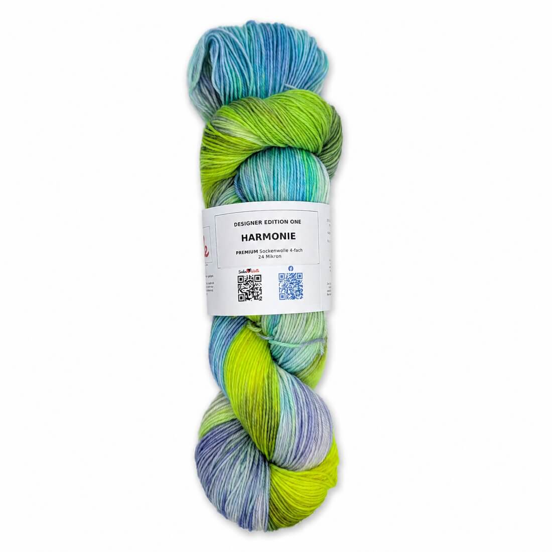 Sockenwolle PREMIUM "HARMONIE" | 4-fädig | 100g | handgefärbt – hellblau