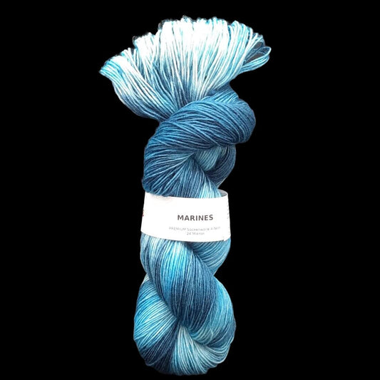Sockenwolle PREMIUM "MARINES" | 4-fädig | 100g | handgefärbt