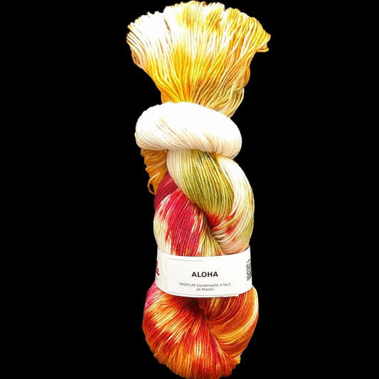 Sockenwolle PREMIUM "ALOHA" | 4-fädig | 100g | handgefärbt | 066