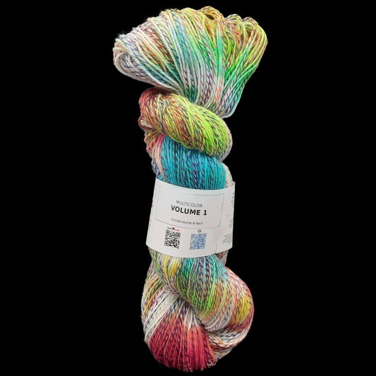 Sockenwolle MULTICOLOR "VOLUME 1" | 4-fädig | 100g | handgefärbt