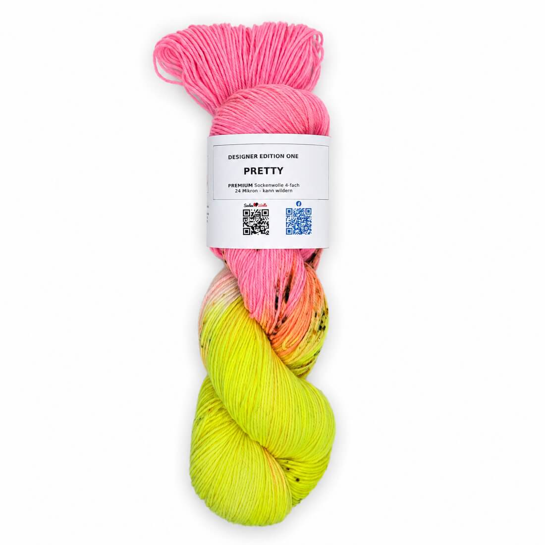Sockenwolle PREMIUM "PRETTY" | 4-fädig | 100g | kann wildern – pink
