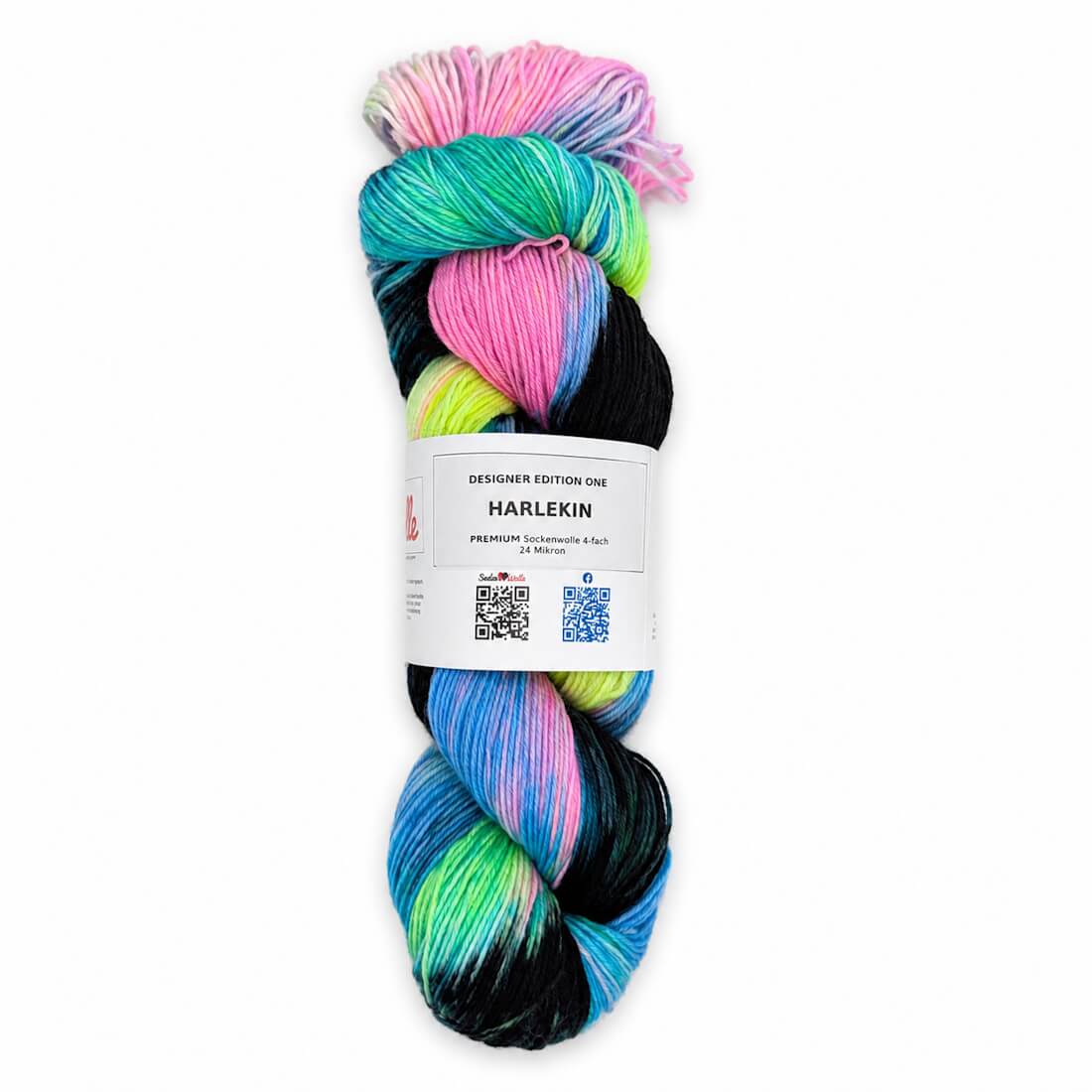 Sockenwolle PREMIUM "HARLEKIN" | 4-fädig | 100g | handgefärbt – türkis