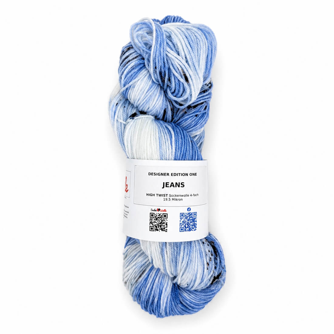 HIGH TWIST Sockenwolle "JEANS" | 100g | handgefärbt | 135 – hellblau