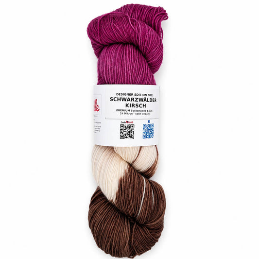 Sockenwolle PREMIUM "SCHWARZWÄLDER KIRSCH" | 4-fädig | 100g | kann wildern – bordeaux