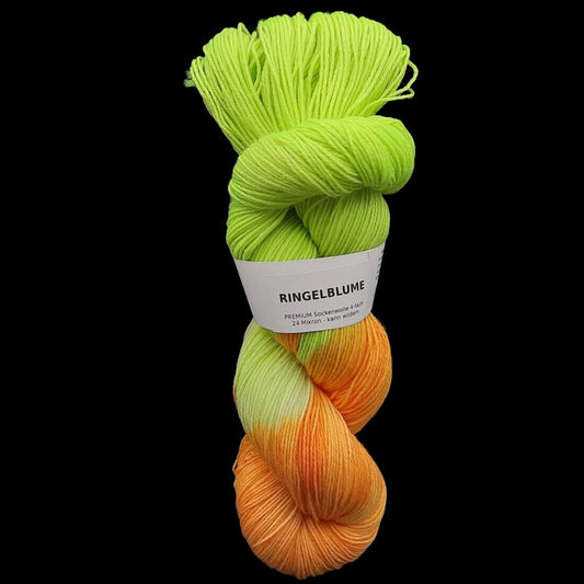 Sockenwolle PREMIUM "RINGELBLUME" | 4-fädig | 100g | kann wildern | 052