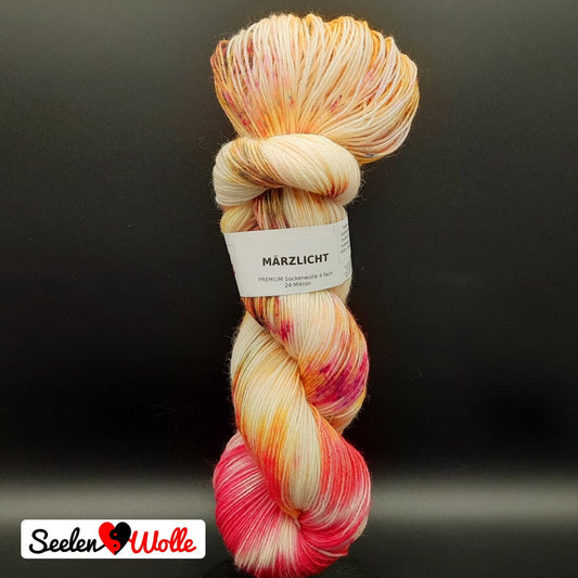 Sockenwolle PREMIUM "MÄRZLICHT" | 4-fädig | 100g | handgefärbt | 051
