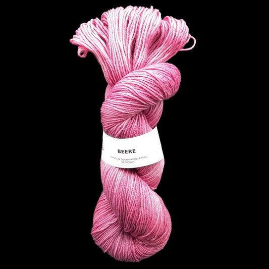Sockenwolle LUXUS 22 "BEERE" | 4-fädig | 100g | handgefärbt | B210