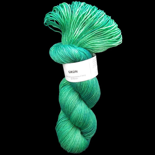 Sockenwolle LUXUS 22 "GRÜN" | 4-fädig | 100g | handgefärbt | B214