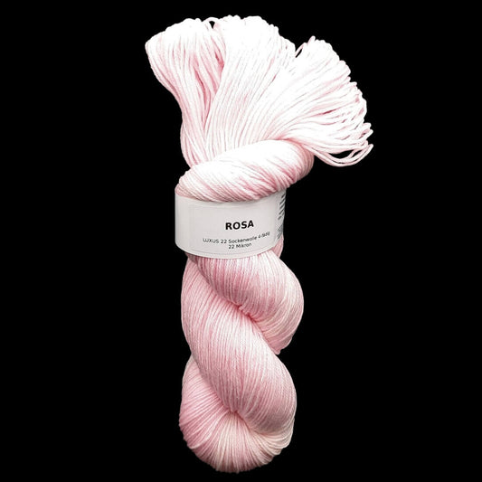 Sockenwolle LUXUS 22 "ROSA" | 4-fädig | 100g | handgefärbt | B215