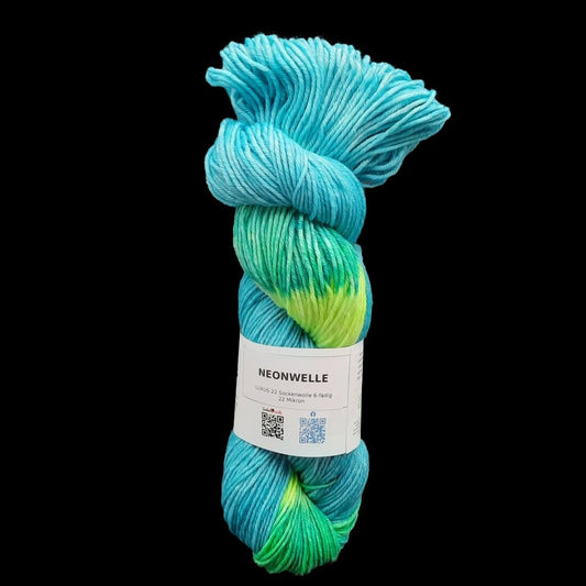 Sockenwolle LUXUS 22 "NEONWELLE" | 6-fädig | 100g | handgefärbt | 219