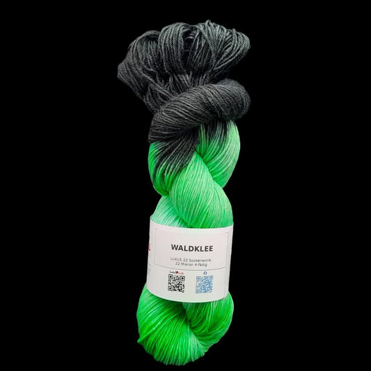 Sockenwolle LUXUS 22 "WALDKLEE" | 4-fädig | 100g | handgefärbt | B219