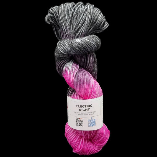 Sockenwolle LUXUS 22 "ELECTRIC NIGHT" | 6-fädig | 100g | kann wildern | 223
