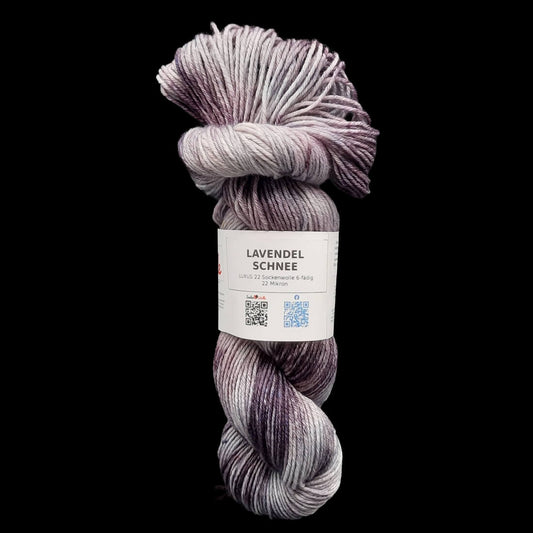Sockenwolle LUXUS 22 "LAVENDELSCHNEE" | 6-fädig | 100g | handgefärbt | 231