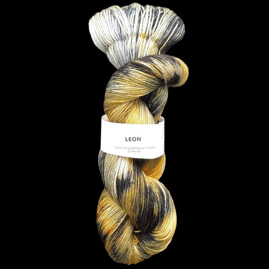 Sockenwolle LUXUS 22 "LEON" | 4-fädig | 100g | handgefärbt | B233